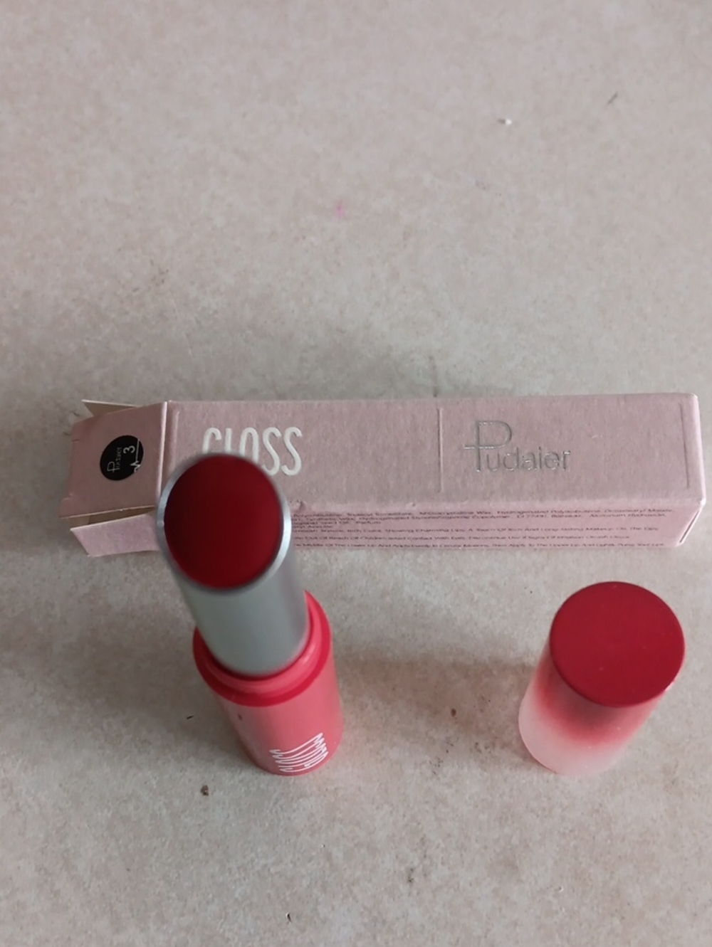 Red Lip Gloss Stick - Creamy Red Tint Color #3